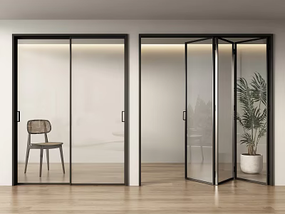 Folding door sliding door kitchen folding door balcony folding door glass door glass folding door kitchen door 3d model