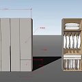 Modern Wardrobe Design With Hanging Rods Shelves And Storage Drawers For Organized Clothing Storage
