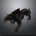 Ferocious Dark Fantasy Monster With Sharp Fangs Claws Red Eyes And Spiked Back
