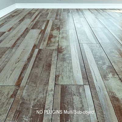 Natural Wooden Floor Planks With Mixed Tones And Textured Surface Design 3d model