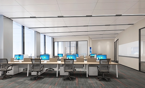 modern public office area open office area 3d model