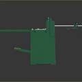 Green Frame Manual Metal Shear With Yellow Foot Pedal And Worktable