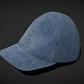 Blue Denim Baseball Hat With Stitched Details And Casual Fashion Style