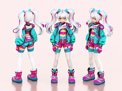 Two-dimensional Girl Two-dimensional Hand-made cosplay Two-dimensional Ornaments 3d model