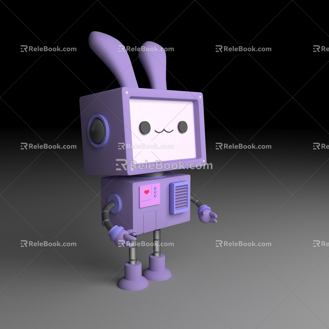 Cartoon mechanical rabbit 3d model