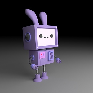 Cartoon mechanical rabbit 3d model