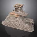 Ancient Stone Building With Multi Level Structure And Rough Stone Walls