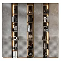 Modern Built in Shelves With Books Vases Decorative Items And Lighting