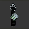 Futuristic Modern Revolver With Green White Decorative Accents And Ergonomic Grip Design
