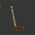 Classic Wooden Hockey Stick With Brown Wooden Construction And Vintage Design
