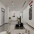 Modern Building Materials Showroom Interior With Colorful Wall Panels Tiles And Gray Floor