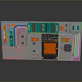 Modern Computer Motherboard With Green Orange Components Slots And Technical Ports 3d model