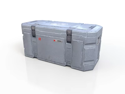 Gray Rigid Toolbox With Sturdy Construction Metal Latches And Branded Logo 3d model