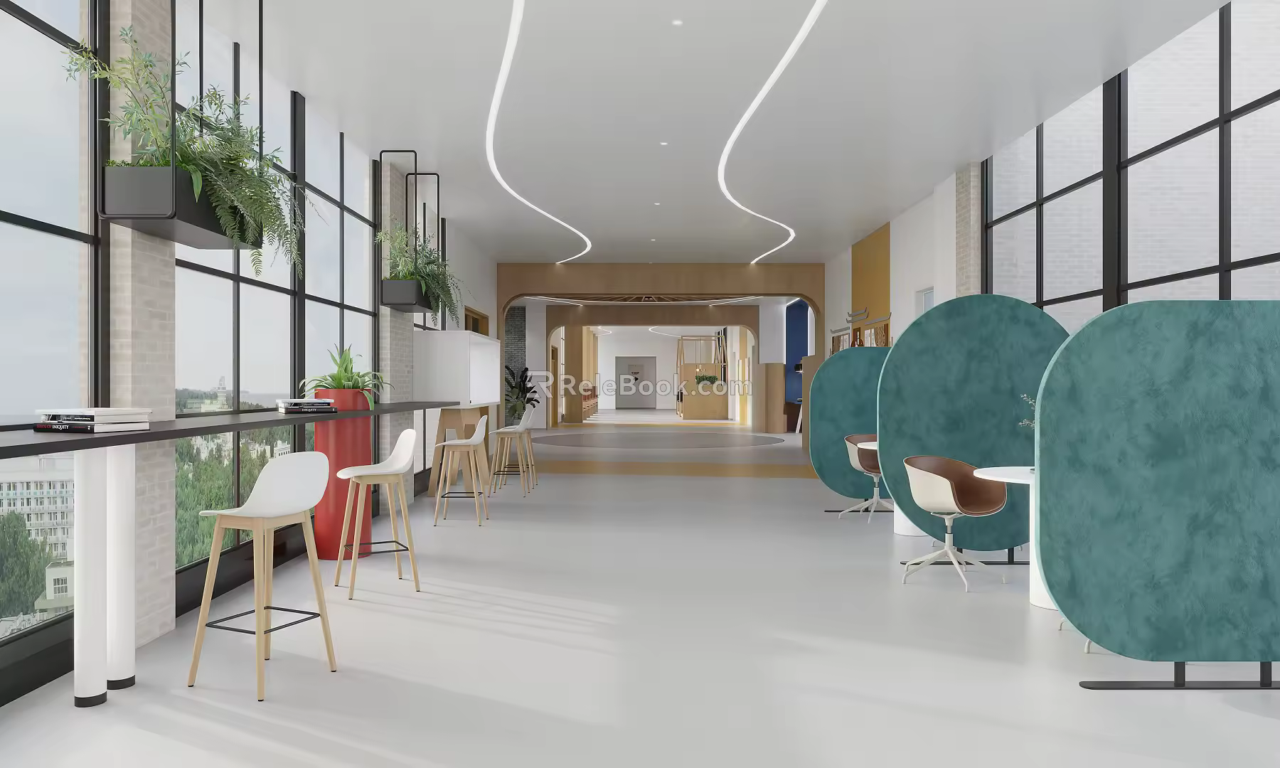 modern library 3d model
