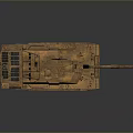 Realistic 3D Military Tank With Desert Camouflage Turret Cannon And Tracks
