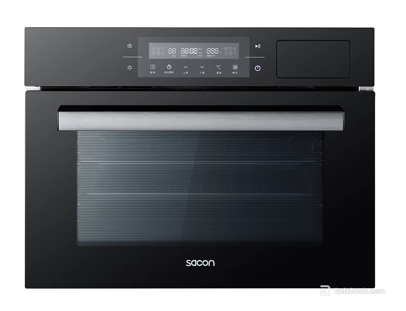 Modern Black Kitchen Oven With Digital Display And Glass Door 3d model 