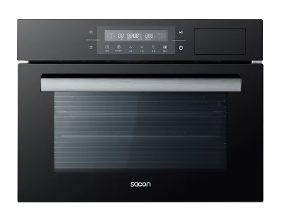 Modern Black Kitchen Oven With Digital Display And Glass Door 3d model