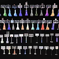 Sports Equipment Collection Featuring Various Colored Basketball Hoops In Different Styles