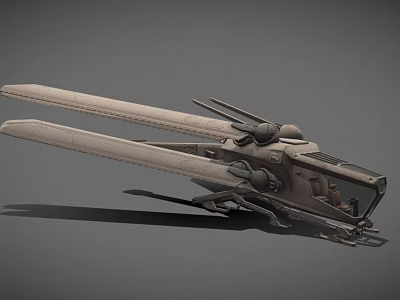 Futuristic Passenger Aircraft Featuring Unique Dual Wings And Streamlined Cockpit Design 3d model