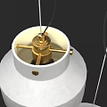 Three Modern Pendant Lights With Round Metal Shades For Interior Lighting Design