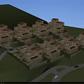 Detached Villas Surrounded By Green Lawns And Trees With Red Roofs Driveways