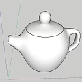 Elegant White Ceramic Teapot With Smooth Surface As Classic Ceramic Vessel For Daily Use