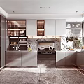 Modern Kitchen Interior Design Featuring Light Gray Cabinets Marble Island Countertops And Appliances