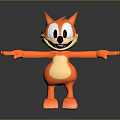 Orange Cartoon Fox Character With Big Eyes And Outstretched Arms