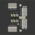 Industrial Building Featuring Modular Structure With Processing Units Staircase And Pipes 3d model