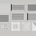 Different Styles Of Air Conditioner Vents With Various Grille Designs And Shapes