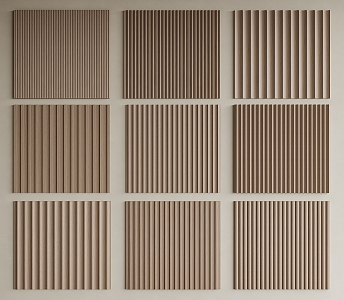 Modern Wooden Grille Wall Panel Wooden Grille Panel Wave Board Great Wall Wooden Wall Decorative Panel 3d model