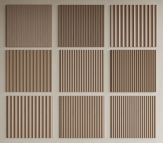 Modern Wooden Grille Wall Panel Wooden Grille Panel Wave Board Great Wall Wooden Wall Decorative Panel 3d model