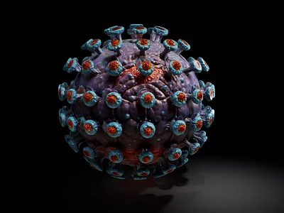 Bacteria Cell Virus Influenza 3d model Bacteria Cell Virus Influenza 3d model