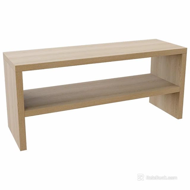 Simple Light Wooden Dining Table With Two Tier Design And Modern Style 3d model