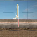 Yellow Industrial Pile Driver Working At Outdoor Construction Site For Foundation Treatment Process