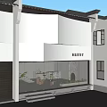 HLITT Elegant Modern Storefront With White Building Glass Facade And Lighting Design
