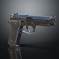 Black Semi Automatic Pistol With Metallic Finish Classic Design And Textured Grip