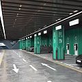 Underground Parking Garage With Electric Vehicle Charging Stations Green Walls And Parked Cars