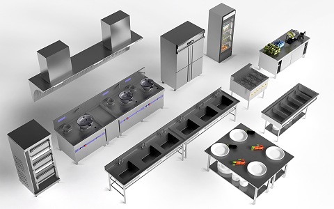 Modern back kitchen equipment back kitchen utensils back kitchen console back kitchen equipment 3d model