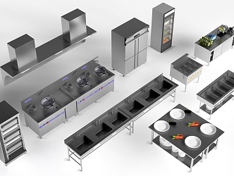 Modern back kitchen equipment back kitchen utensils back kitchen console back kitchen equipment 3d model