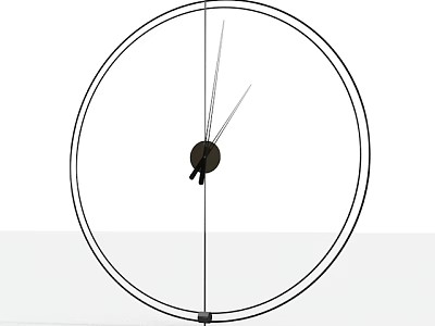 Minimalist Round Wall Clock With Black Hands And Simple Design 3d model