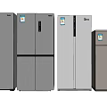 Various Styles and Different Colors of Modern Refrigerators and Freezers for Home Kitchen