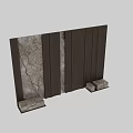 Modern Bedroom Accent Wall With Marble And Wooden Vertical Panel Design