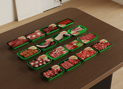 Food Meat Fresh-keeping Box Fresh Meat 3d model