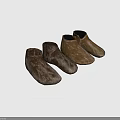 Four Pairs Of Vintage Distressed Leather Short Boots In Multicolor Styles