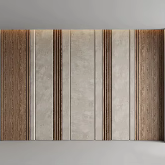 Living room background bedroom bed background soft bag wood veneer 3d model