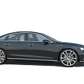 Black Audi Luxury Sedan With Sleek Exterior Design And Silver Alloy Wheels