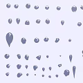 Dark Blue Ink Drops With Various Shapes And Sizes On Light Blue Background