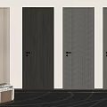 Modern Interior Hinged Doors with Various Wooden Textures and Colors in Room