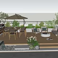 Roof Garden Terrace With Outdoor Furniture Fire Pit Grill And Lush Plants
